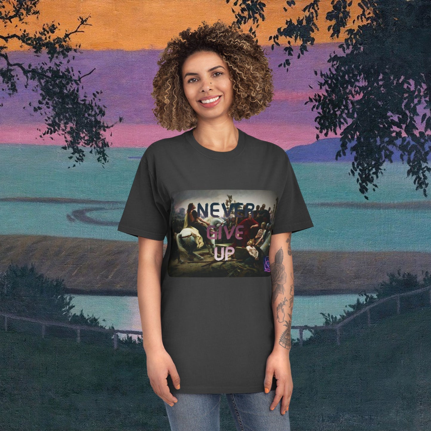 NEVER GIVE UP>> UNISEX Faded Shirt Tee