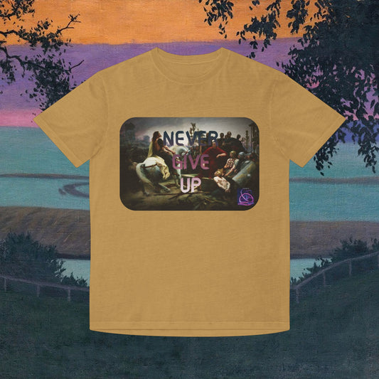 NEVER GIVE UP>> UNISEX Faded Shirt Tee