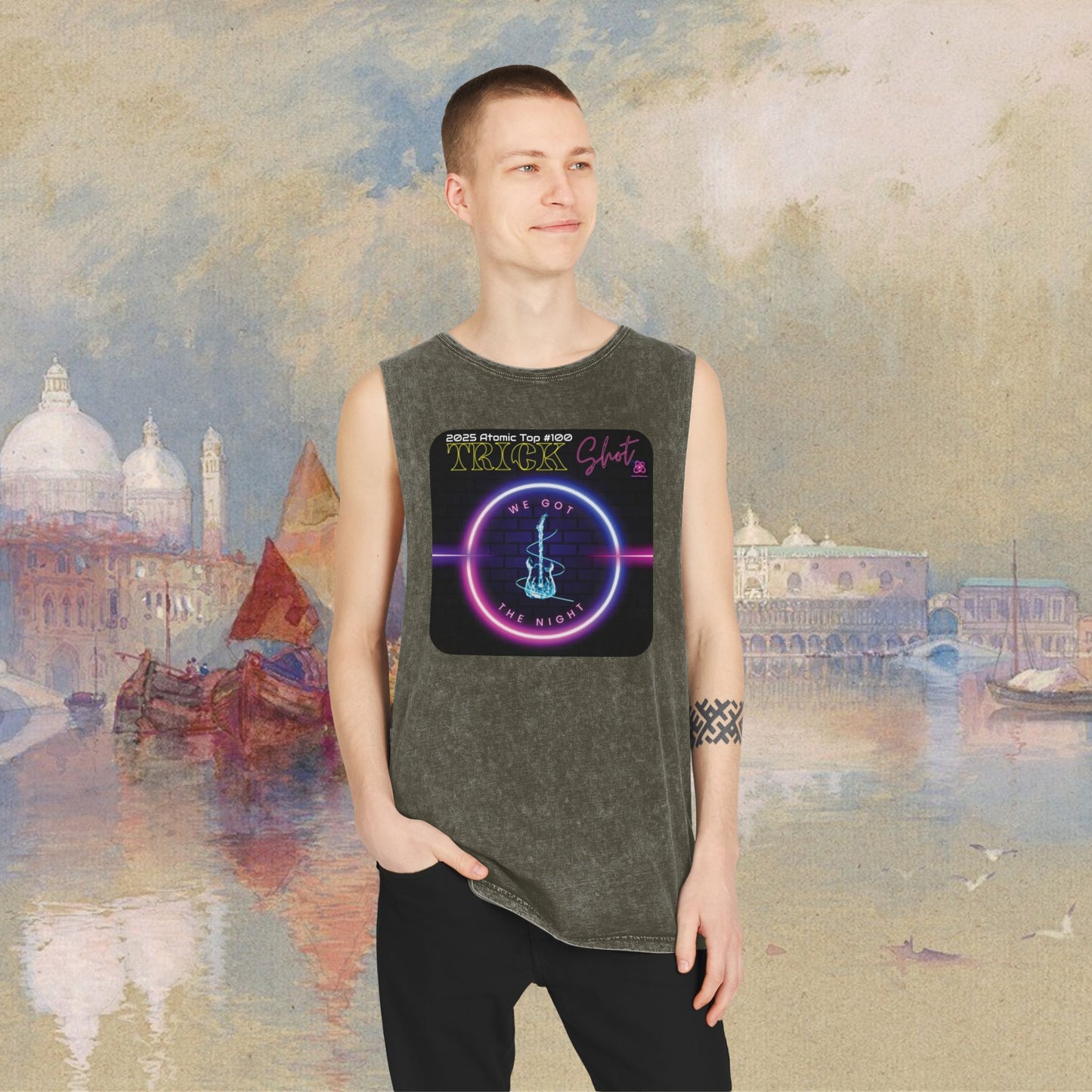 Trick Shot: We Got The Niught: 2025 Atomic Top #100: Unisex Stonewash Tank Top