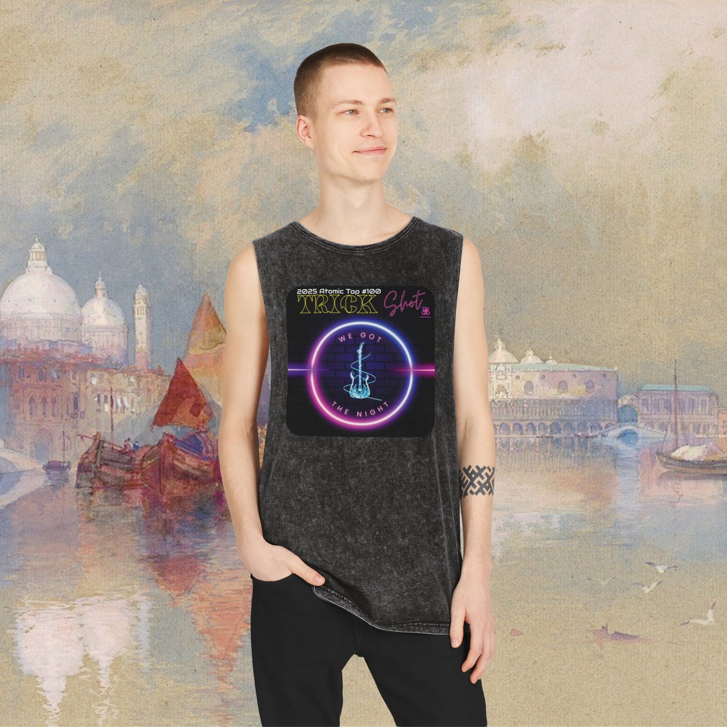 Trick Shot: We Got The Niught: 2025 Atomic Top #100: Unisex Stonewash Tank Top